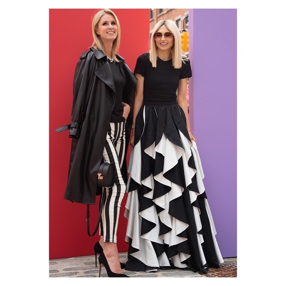 New! Rare ALICE+OLIVIA Nadie Spiral Ball Gown Ruffle Maxi Skirt - Picture 3 of 13